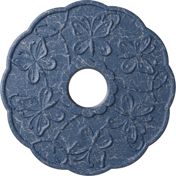 Ekena Millwork Terrones Butterfly Medallion (Canopies up to 3 7/8"), 17 7/8"OD x 3 7/8"ID x 1"P, Americana Crackle CM17TSAMC - main